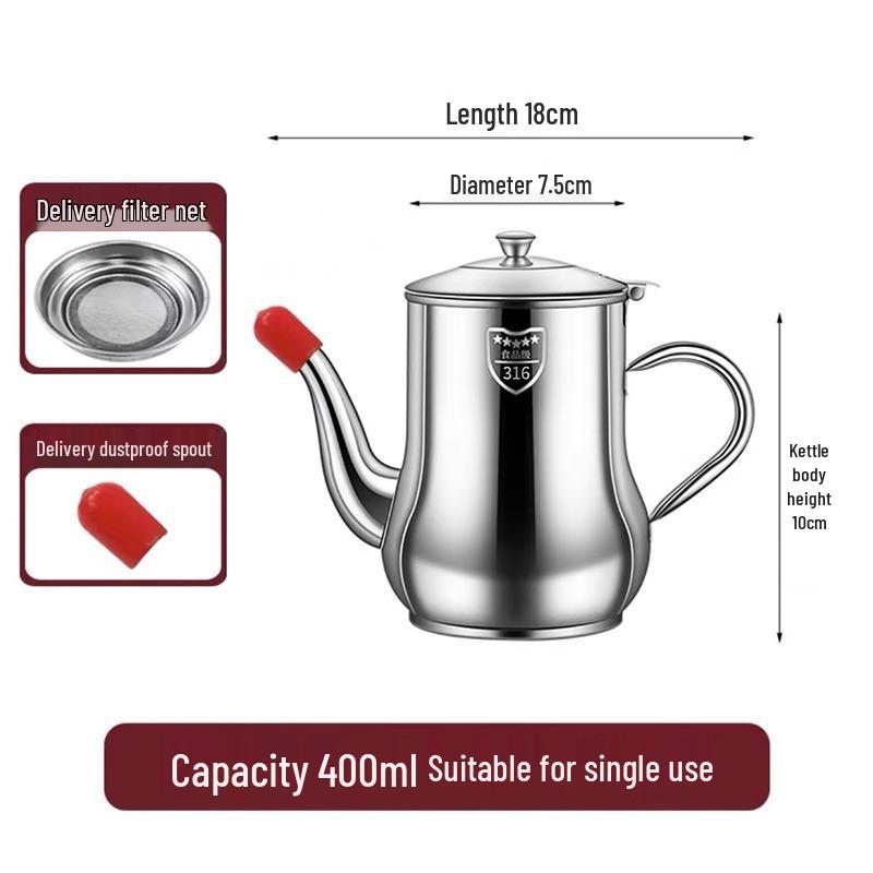 Large Capacity Stainless Steel Oil Storage Pot with Filter