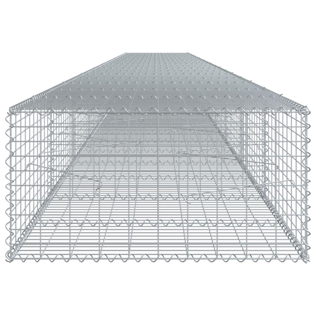 Vidaxl Gabion Basket with Lid, 1000X100X50 Cm, Galvanized Iron