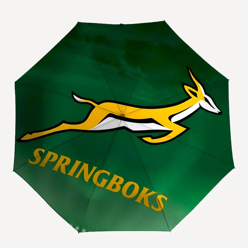 Springboks, Rugby Automatisches Öffnen und Schließen, 8-Rippen-Struktur Tragbarer Regenschirm, Geeignet für Männer und Frauen in allen Jahreszeiten, Perfektes Geschenk