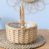 Large European-Style Bamboo Flower Basket for Arrangements - Handwoven Indoor Floral Storage Basket