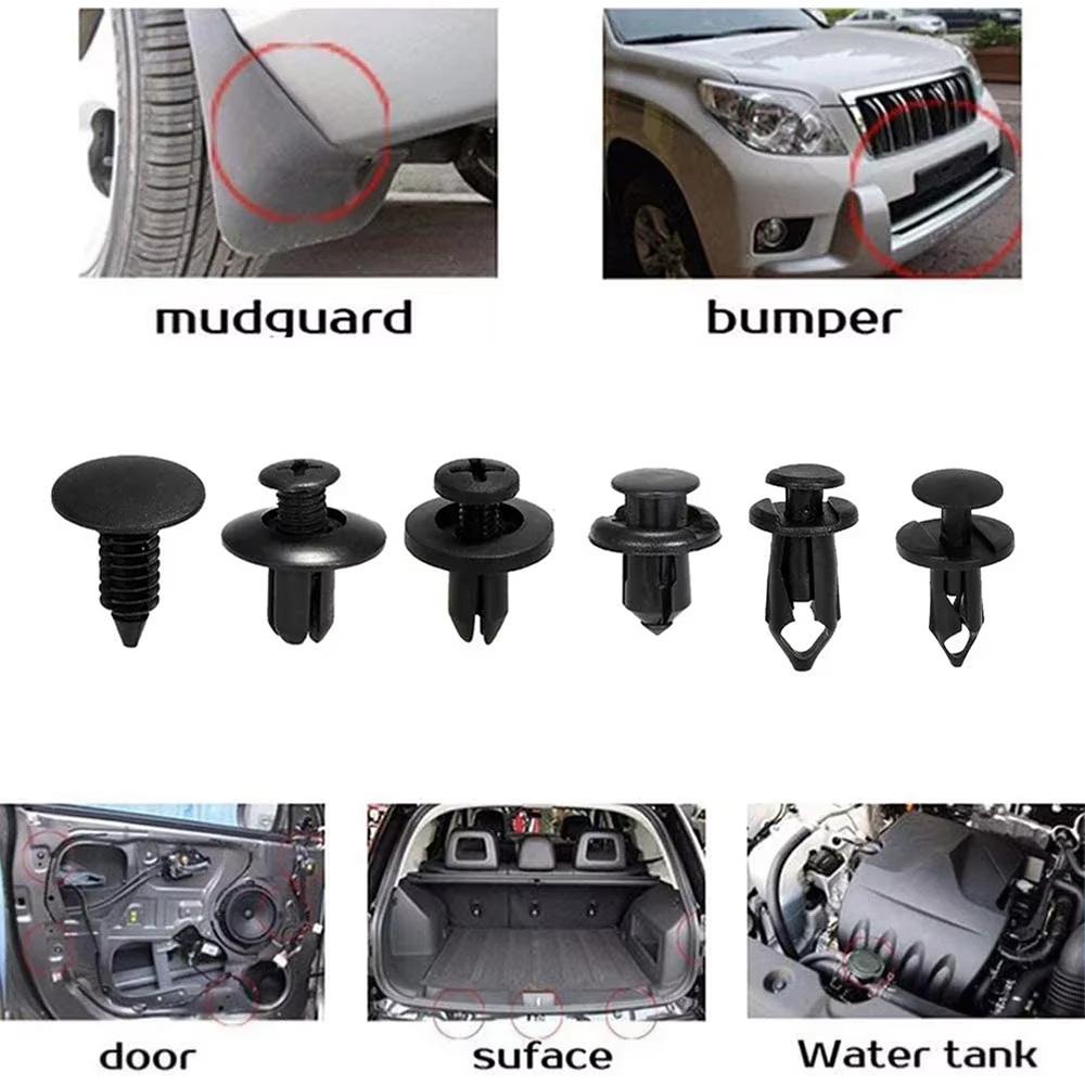 Car Fixing Clip 6 Size Fastener Car Plastic Clip Kit Body Bumper Rivet Door Trim Panel Retainer Car Interior Clips