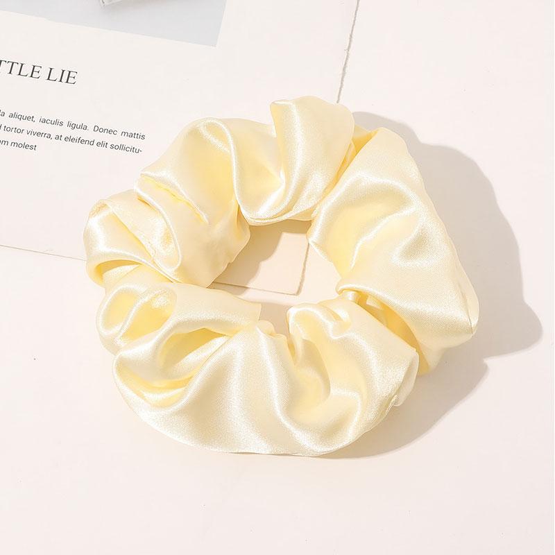 Soft Satin Silk Bright Solid Color Scrunchies Elastic Hair Bands Ties For Women Girls Ponytail Holder Hair Rope Hair Accessories