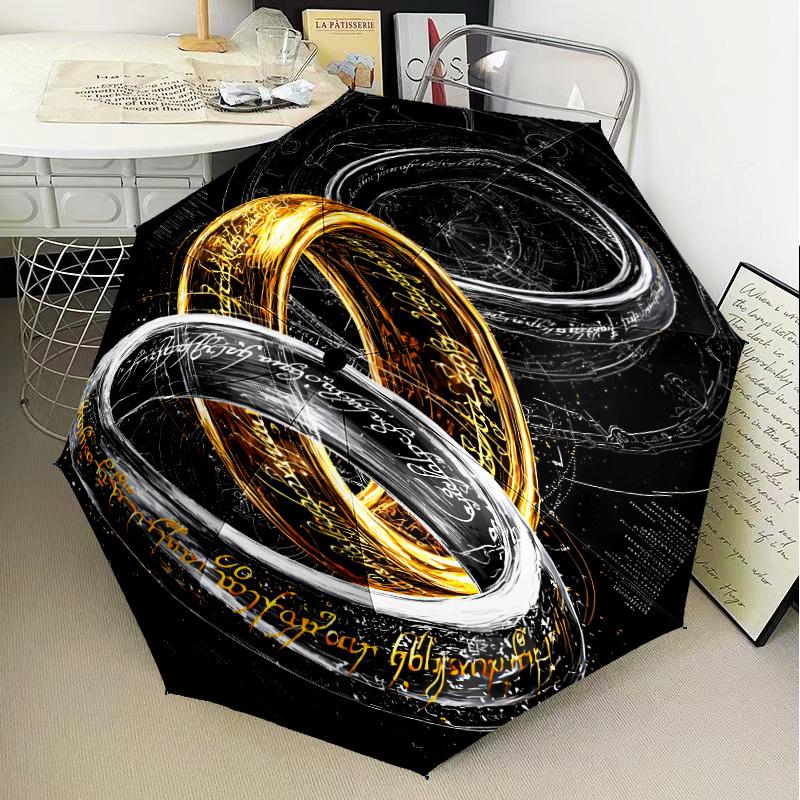 Journey Through Middle-earth Umbrella Folding umbrella, automatic umbrella 8-Frame for Travel, camping Use Gift for Halloween Christmas