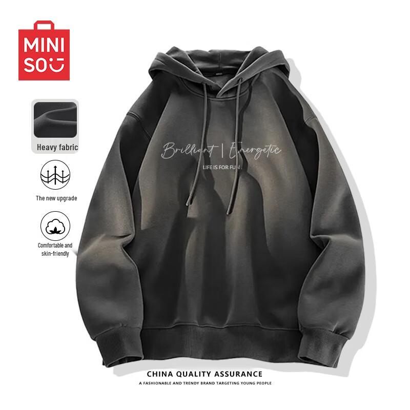 

MINISO Men s Trendy Oversized Hooded Pullover Sweatshirt 3XL