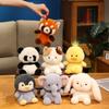 Cute Sitting Animals Panda Raccoon Elephant Cat Soft Plush Dolls Stuffed Penguin Bunny Duck Plushie Baby Toys Gifts For Children