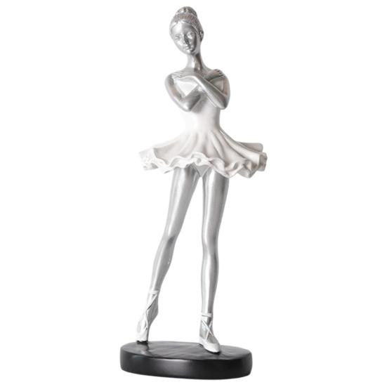 Counterweighted Base Figurine Ballet Dancer Figurine, Ballerina Statue with Stable Round Base, Resin Artistic Dance Sculpture Figurines, Elegant