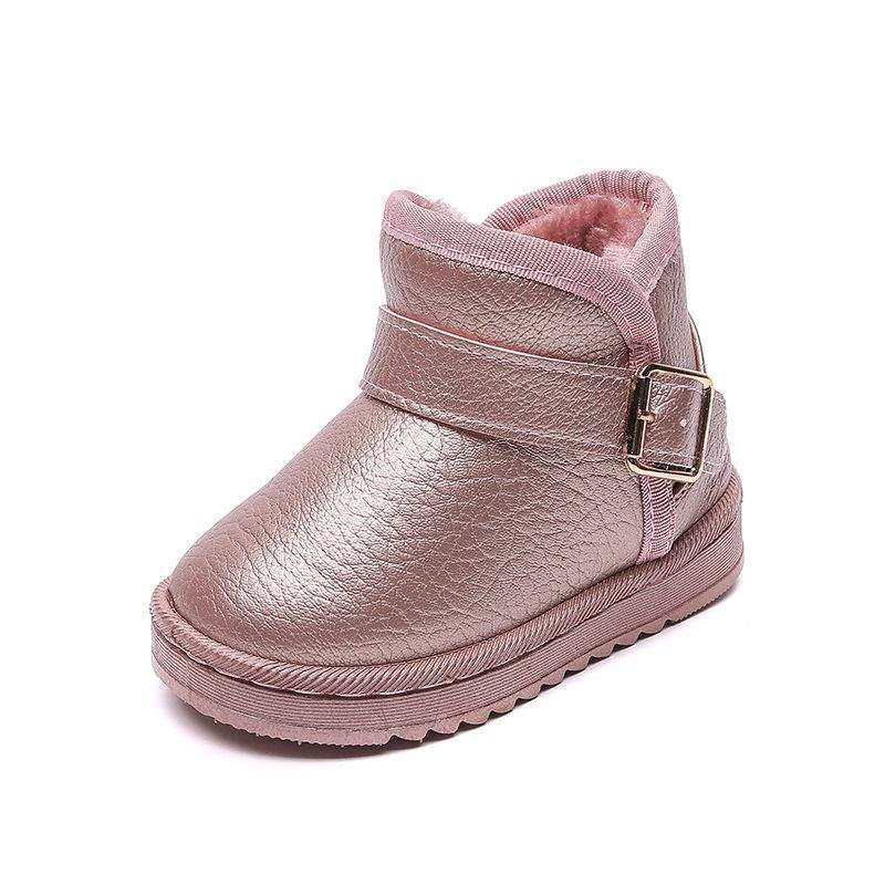 2025 Winter New Children's Snow Boots Girls Velvet Princess Short Boots Girls Warm Baby Cotton Shoes Girls Shoes