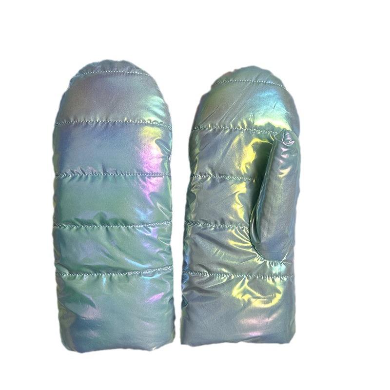 Fleece Thickened Warm Cute Lady Outdoor Gloves Windproof Cold Cycling Colorful Glossy Hand Stuffy Student