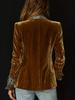 2025 Women's Long Sleeve Patchwork Lace Velvet Jacket