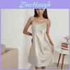 Lady Sleep Dress Silklike Satin Camisole Nightgown For Comfortable Lounge And Sleep