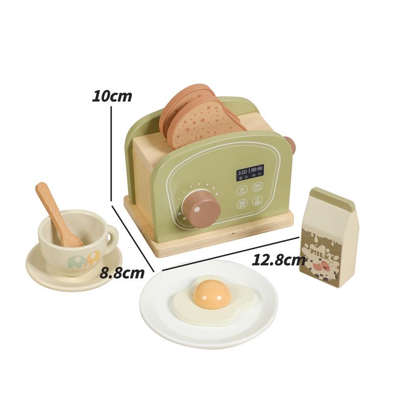 Wooden Kitchen Play Set: Coffee Maker, Blender & Toaster for Ages 3-6