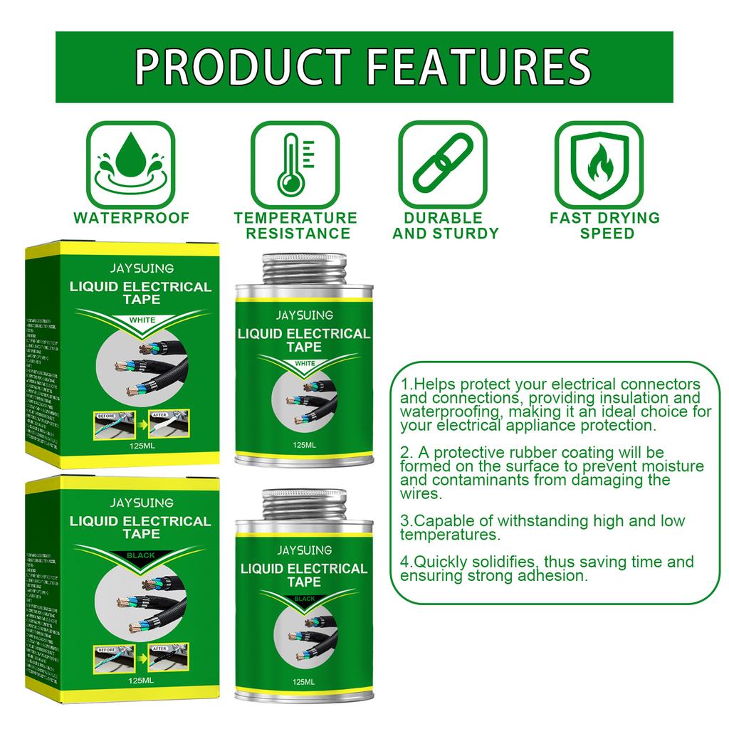 Liquid Electrical Tape Brush On Sealant Waterproof Insulation Adhesive For Wire Cable Connector Repair Resistance Rubber Coating