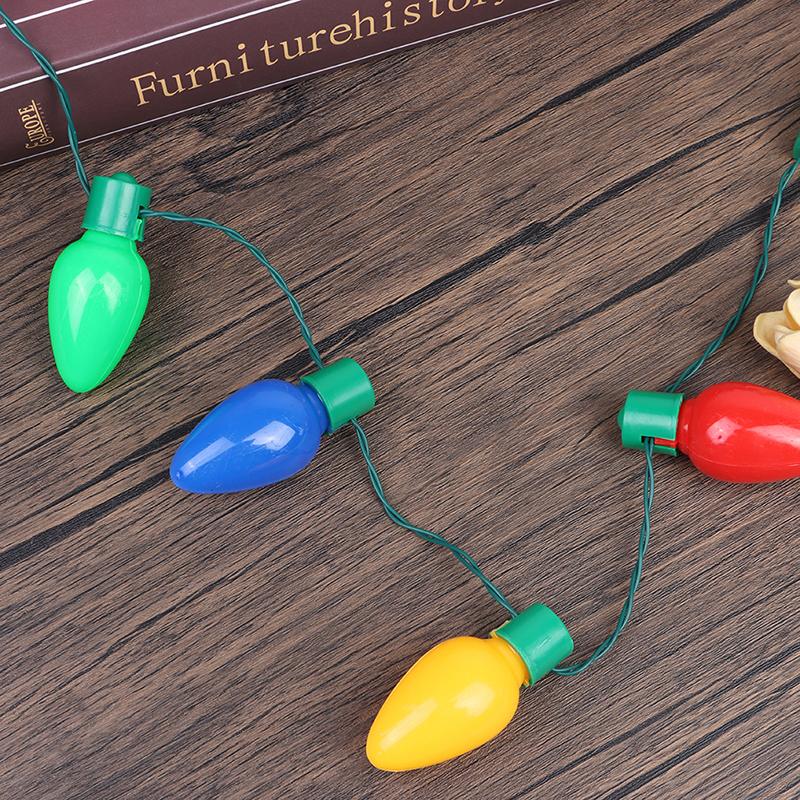 Christmas Novelty Led Lights Glowing Christmas Light Bulb Necklace Christmas Decorations For Home Xmas Navidad  Year