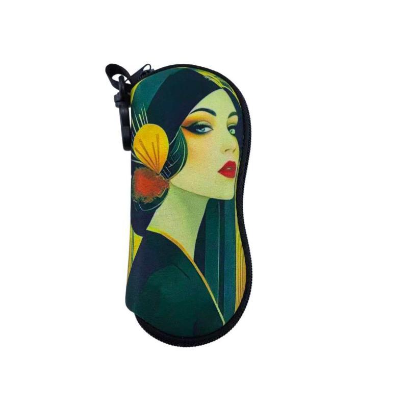 2D Flat Tree Of Life Glasses Case, Ultra-Light Portable Zip Pouch W/ Keychain, Unisex For Regular/Reading Glasses,Zipper