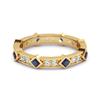 Blue Sapphire Eternity Band Ring - 925 Sterling Silver Gold Vermeil