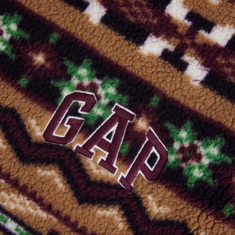 Gap Unisex Fair Isle Jacquard Fleece Stand-Collar Jacket