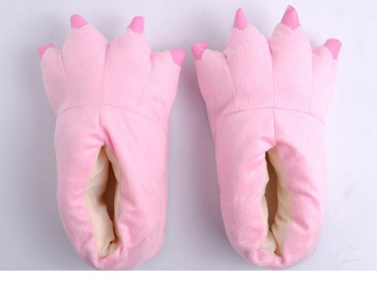 

Super Soft Fleece Animal Claw Slippers for Men & Women - Cozy Winter Heel-Covered Shoes, Blue Green. Large (39-44)