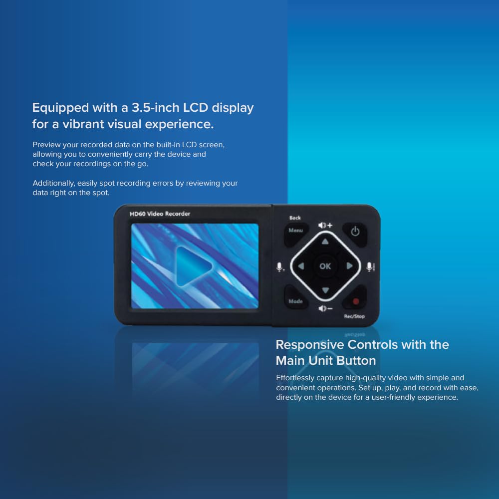 Media Recorder Tech TEC Portable HDMI Media Recorder with Monitor Record Master 3S TMREC-FHD3S