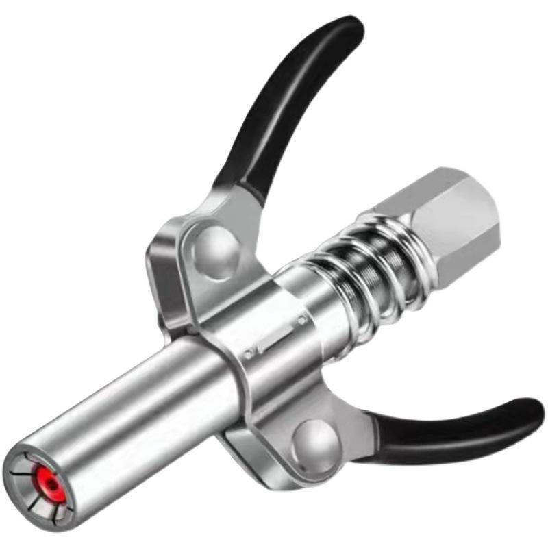 Self-Locking Grease Gun Nozzle with Double-Handle for High-Pressure Greasing