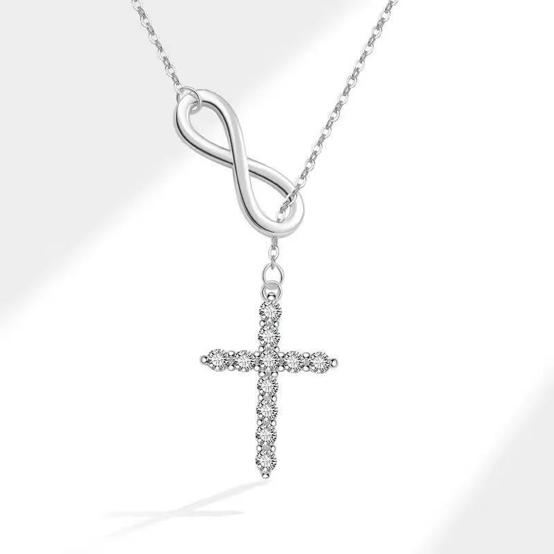 2025 Customized High Quality Fashion New Design Infinite Symbols Mobius Buckle Geometric Cross Pendant Necklace
