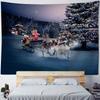 Christmas tree tapestry, Christmas fireplace, holiday decoration wall hanging, living room, bedroom, dormitory background poster