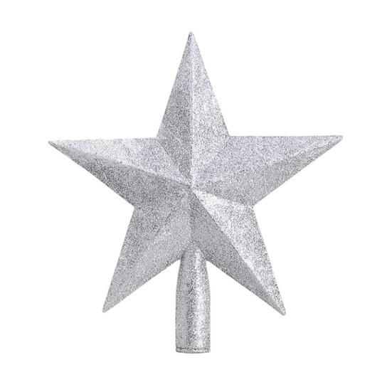 

Christmas Tree Star Topper 8 Glitter Silver Star Ornament 3D Shatterproof Star Tree Topper Decoration for Holiday Home Decor 20cm серебряный