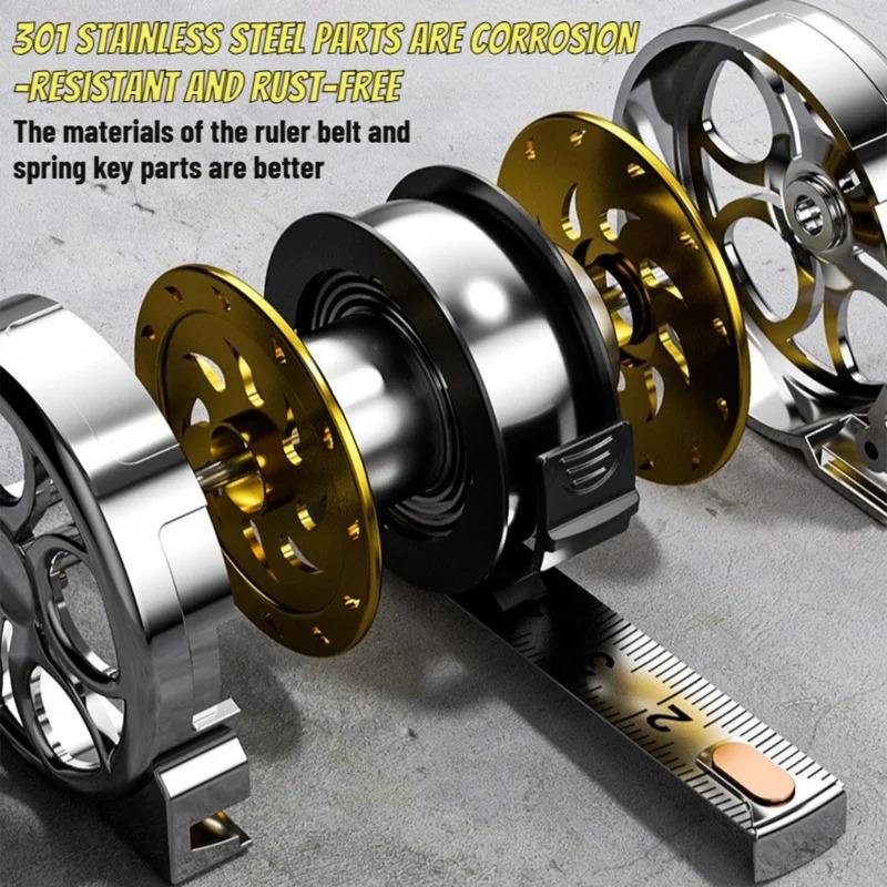 Mild Steel 2m Mini Tape Measure Portable Retractable Keychain Design for DIY Crafting Sewing Household Supplies