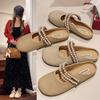 Baotou half slippers women's spring and summer wear the 2025 new Internet celebrity pearl comfortable soft-soled fairy-style sandals