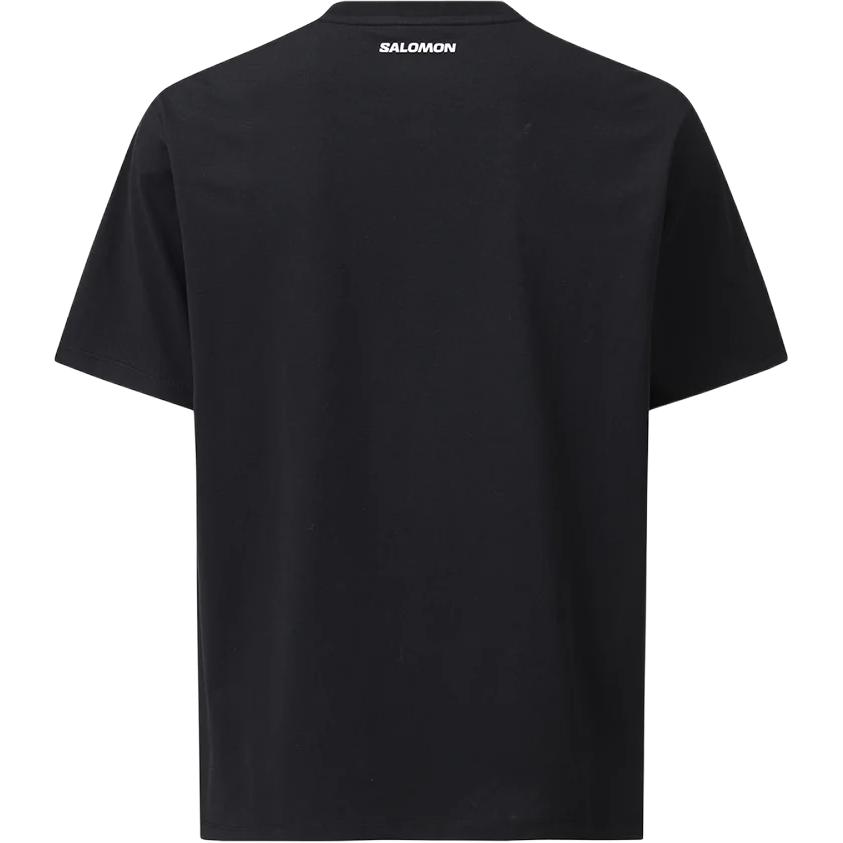 Salomon Solid Color Logo Round Neck Loose Short Sleeve T-Shirt Unisex Tops Black C28149