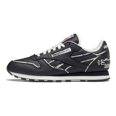 Keith Haring x Classic Leather Pies Rysunek kredą na tablicy Męskie Sneakersy Szary Czysty-szary-8 GZ1456