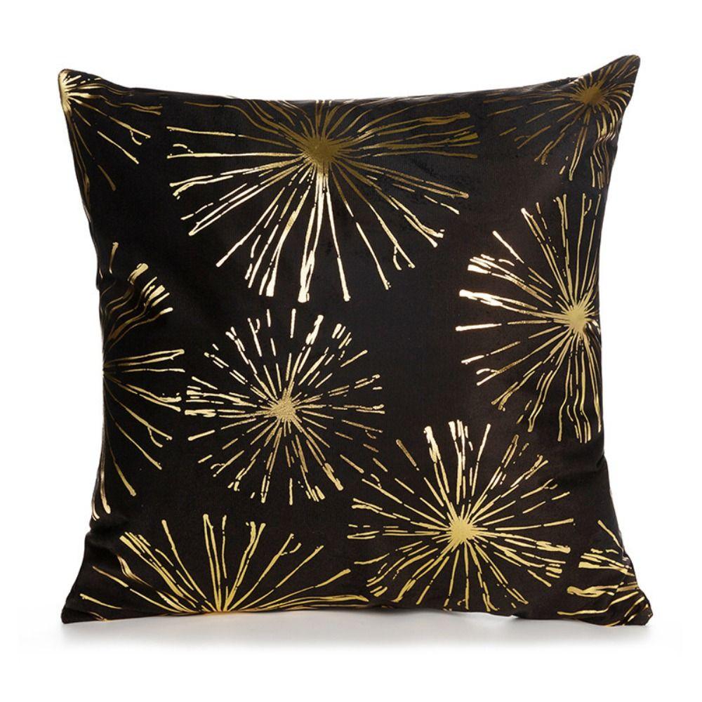 Golden Geometric Cushion Cover Square Pillowcase Comfortable Pillow Cover  Home