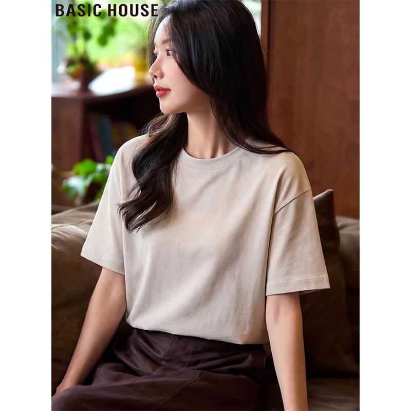 Basic House Women s Gray Crew Neck Short Sleeve T-Shirt M