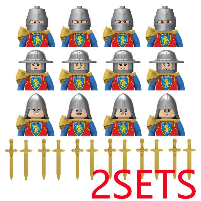 Military Building Blocks Medieval Solider Figures Gifts Toys Weapons Shield Holy Roman Saint Lazarus Jerusalem Knight Legion MOC