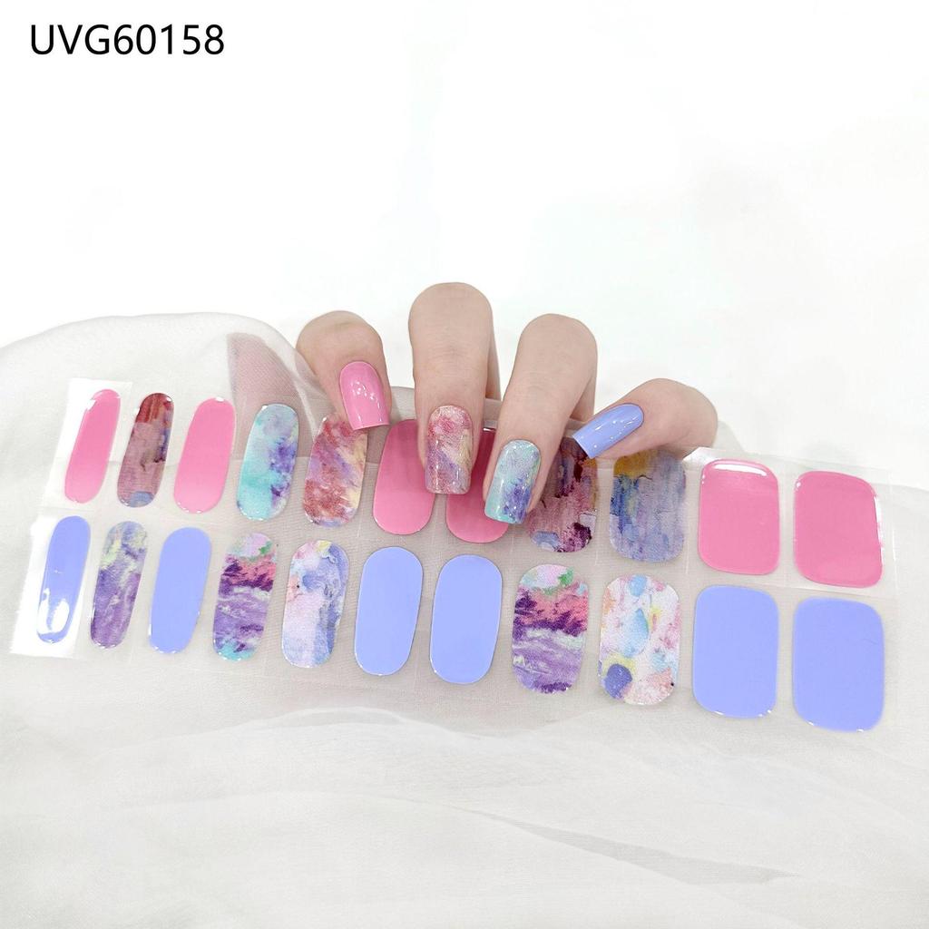 Transparent Nude UV Gel Nail Art Stickers: Semi-Cured, Semi-Baked Manicure Sheets