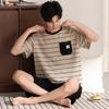 Pajamas Men's Summer Cotton Thin Short Sleeve Shorts Set Young Men's Casual Outer Wear Large Size Cotton Loungewear