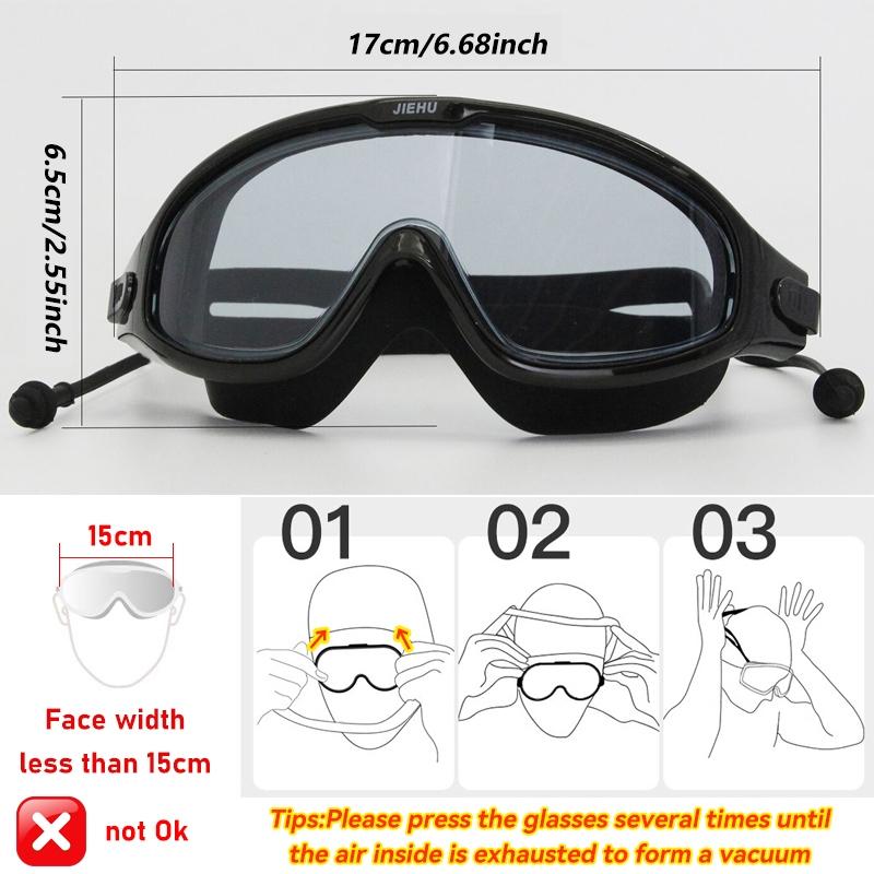 Myopie-Verschreibung -1,5 ~ -8,0 Grad Wasserdichte Anti-Beschlag-Silikon-Schwimmbrille mit Ohrstöpseln