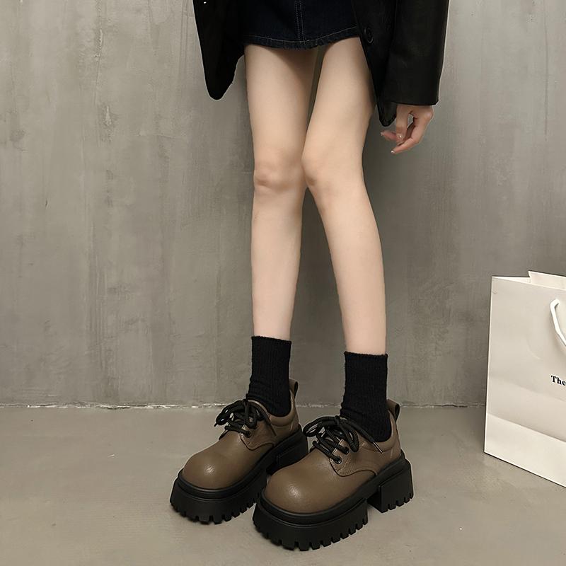 Мода 2024 Весняно-осіння мода Нові жіночі зручні нековзкі туфлі з круглим носком і високими підборами на низьких підборах