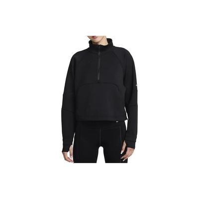 Kurzes einfarbiges Stehkragen Langarm Sweatshirt Damen Sweatshirt Schwarz FB5231-010