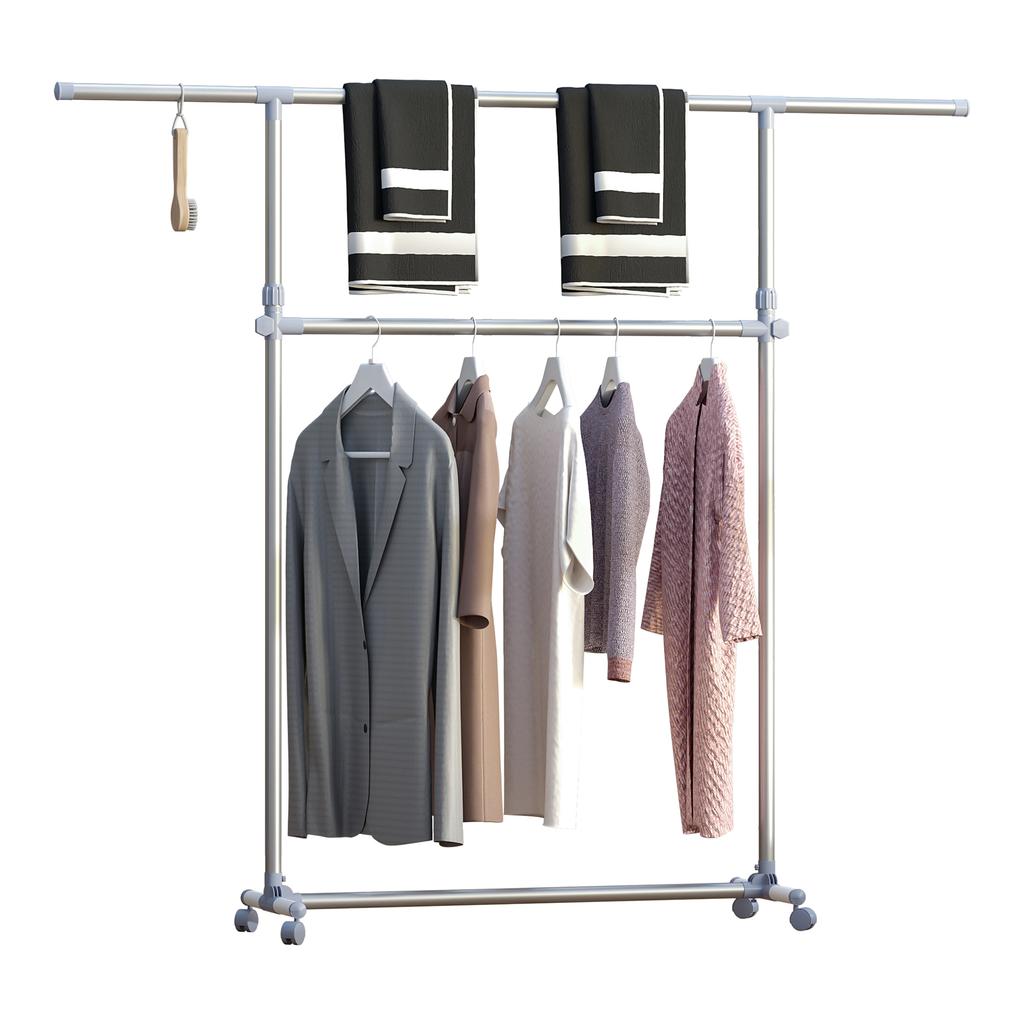 Robuster Kleiderbügel Kleiderstange Hängende Ausstellungsstand-Regal mit Rädern Verstellbar
