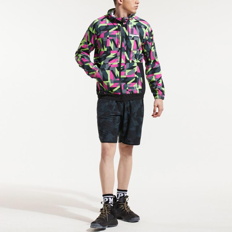 Anta Windproof Knitted Long-Sleeve Hooded Jacket Men Outerwear Fluorescent-Red 152021601-4