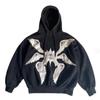Unisex American Y2K Vintage Hoodies Gothic Pattern Hoodie Winter Womens Mens Hip Hop Long Sleeve Coats Loose Hooded Sweatshirt