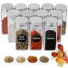 Aoresac Glass Spice Jars with Labels 24 Pcs 4 oz Empty Square Seasoning Containers Bottles with