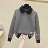 Women's Loose Pullover Sweater - 2024 Autumn Korean Doll Collar Style, Thick Knit