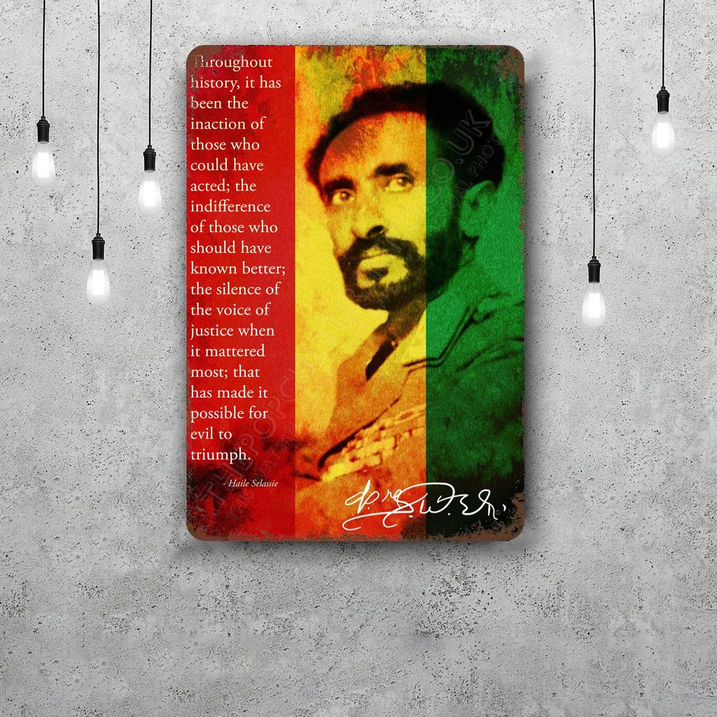 Haile Selassie Classic Poster Rusty Metal Plaque Retro Decorative Plate Bar Man Cave Garage Club Metal Sign Wall Decoration