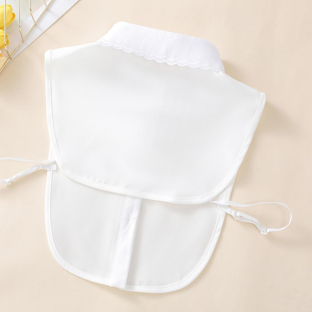 Women's Embroidered Apricot Rose Collar with Sweater Dase Shirt, Versatile and Detachable Decorative Chiffon Fake Collar