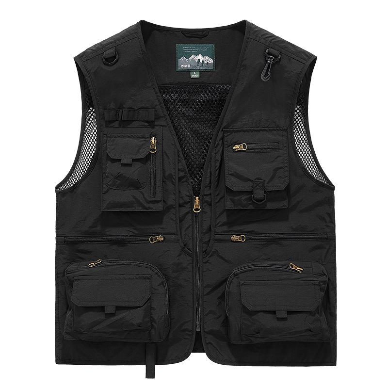 Men's Quick-Dry Multi-Pocket Vest for Fishing, Outdoor Work, Photography, and More - Plus Size Available
