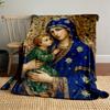 Holy Mother and Child Icon BlanketFlannel Blanket for Bedroom, Living Room, Sofa, and Nap