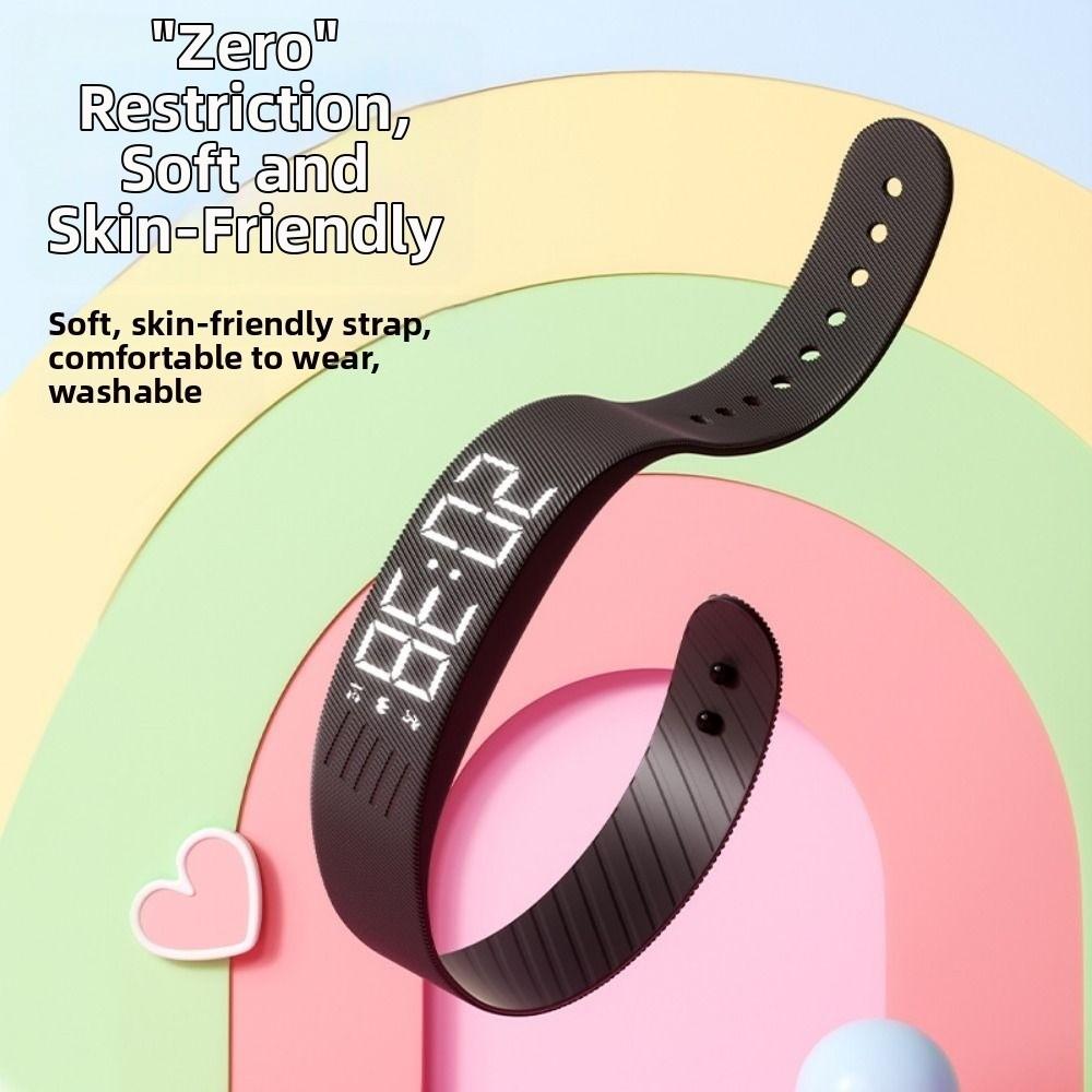 LED Digital Display Silent Smart Band Adjustable Band Silent Wrist Shock Bands  Sleep Tracker