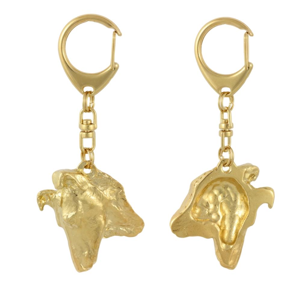 Collie Smooth - Gilded Key Ring with Dog In Gift Box, Handbag Decoration, Luxury Accessory by Art-Dog Brand