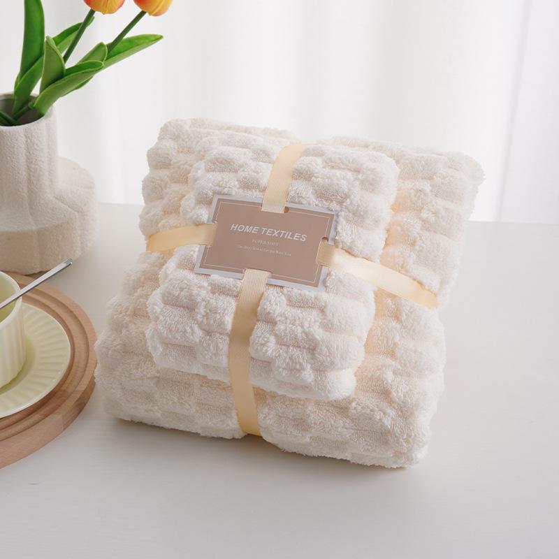Coral Velvet Towel Bath Towel Set Thickened Absorbent Towel Cover Product Face Wash Towel